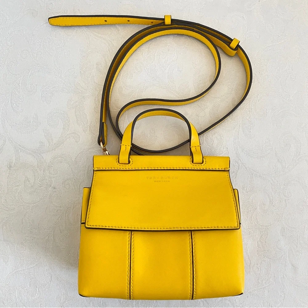 Tory Burch yellow mini 2 way bag - Picture 4 of 8